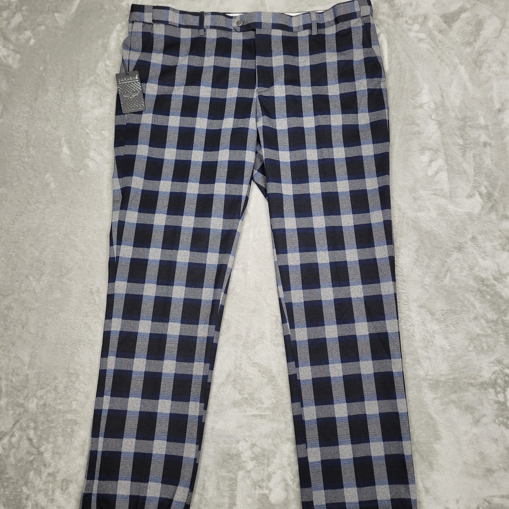Barabas Men's Pants 40x31 Blue Gray Plaid Slim Fit Trousers (NWT)